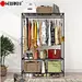 black garment rack with shelves