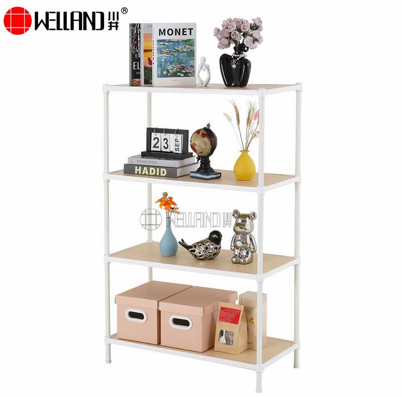 white bamboo shelving