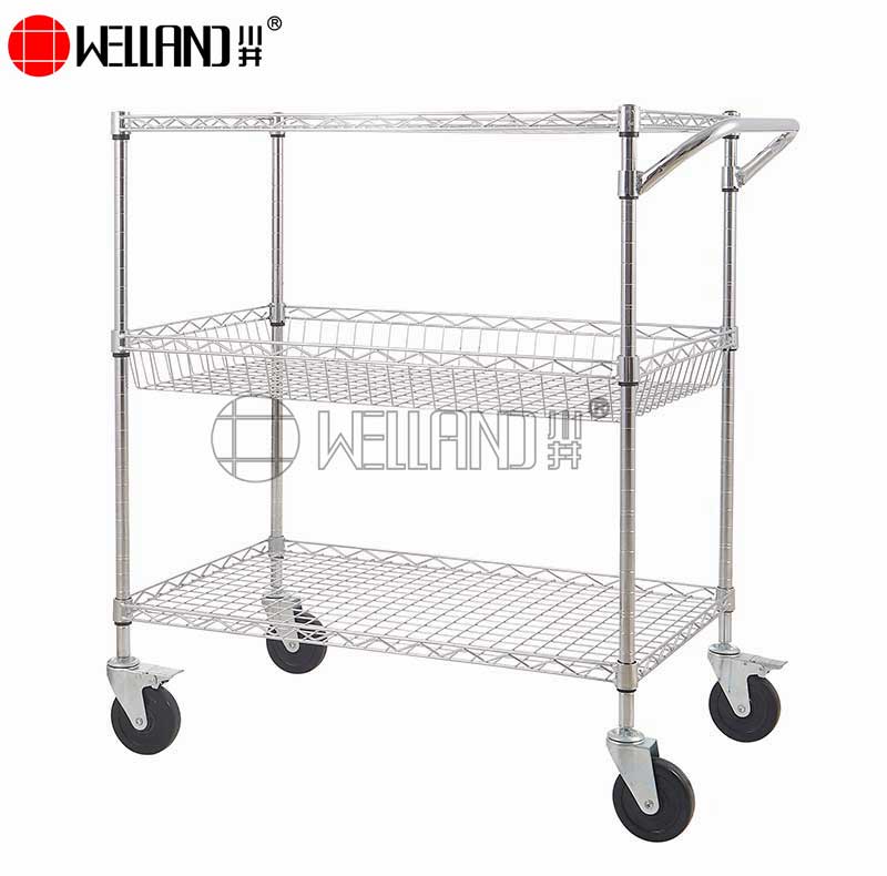 Chariot à étagères à 3 niveaux