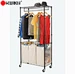 rolling laundry center with 2 shelves