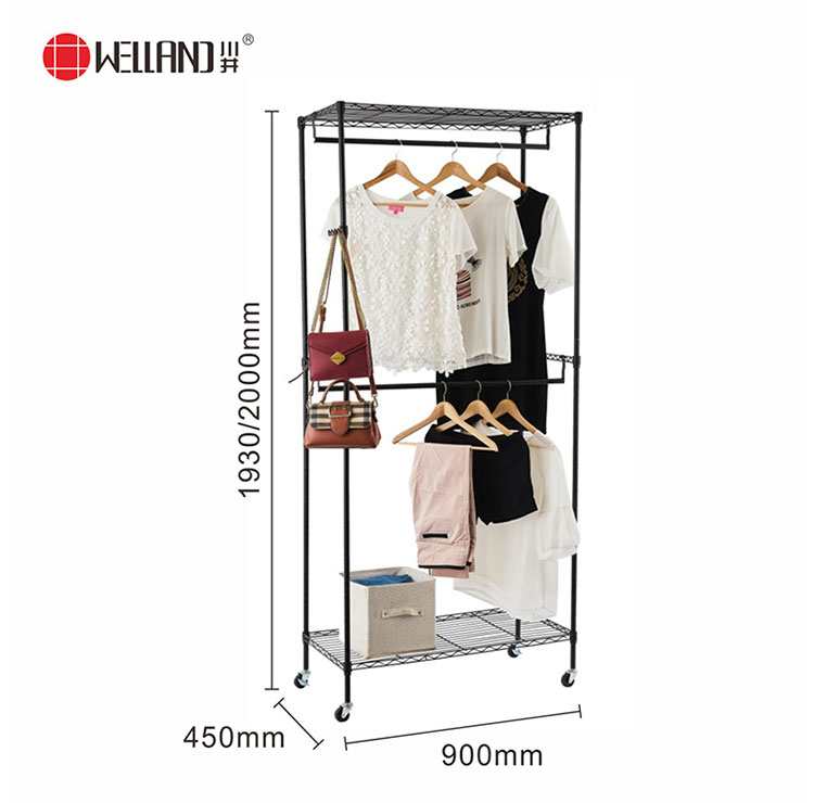 portant à vêtements à roulettes