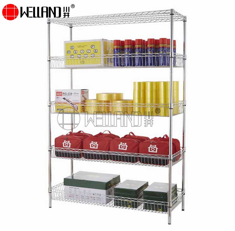 wire basket storage shelves