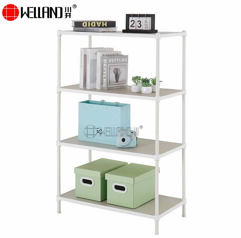 white bamboo shelving