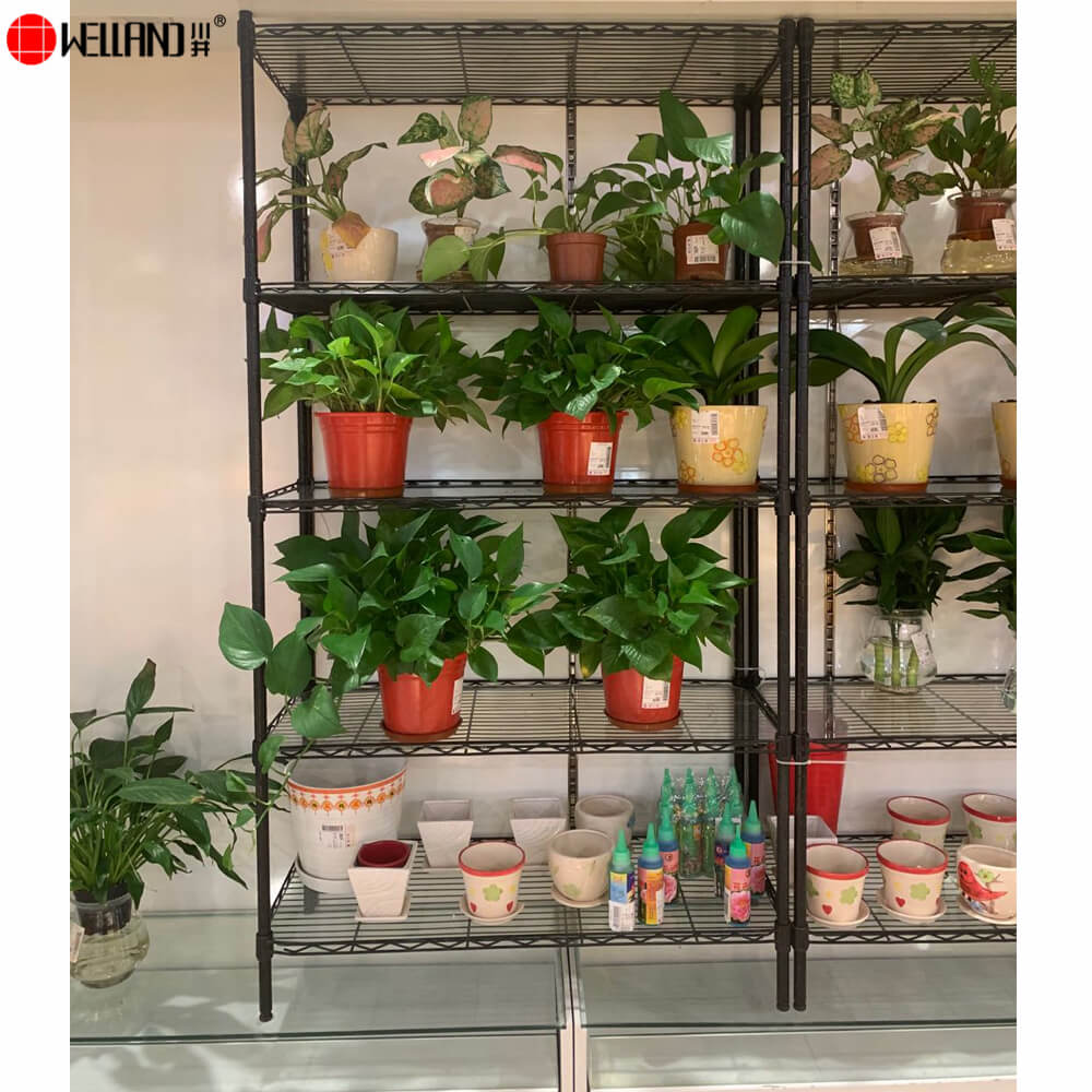 étagères en fil métallique pour plantes