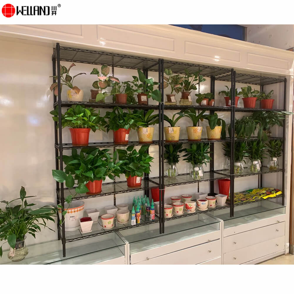 étagères en fil métallique pour plantes