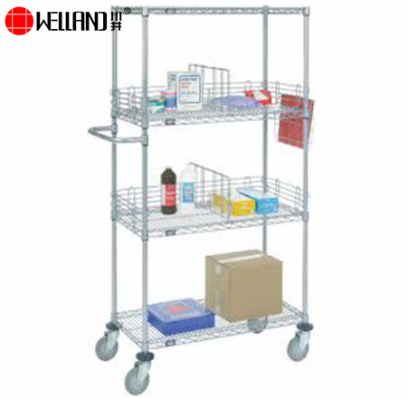 chariot à étagères de laboratoire
