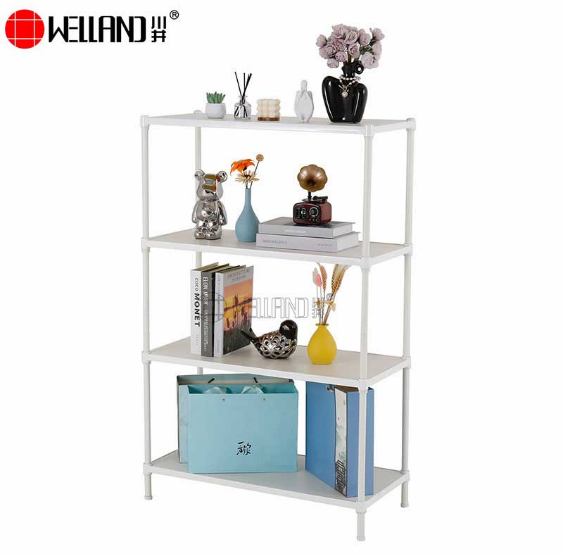 white bamboo shelving