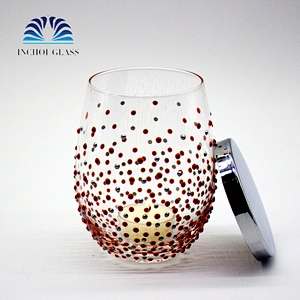 Nice Color spots Decorating Candle Holder Sets With Lid