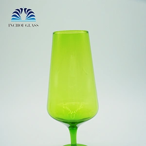 Colored Tea Cobalt Green Goblet Wine Glass Set