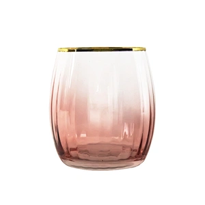 Custom Made Oem Handmade Pink Wine  Drinking Water milk Glass