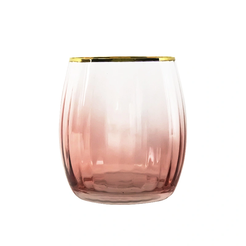 Custom Made Oem Handmade Pink Wine  Drinking Water milk Glass