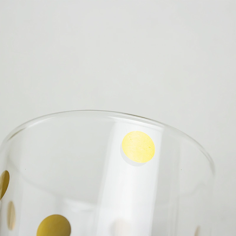 205ml Gold Decal Dots Decoration Whisky Glass Cup