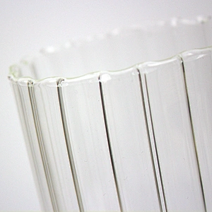 gold medal supplier custom clear Vertical stripes edges kettle Glass bottle Juice pot