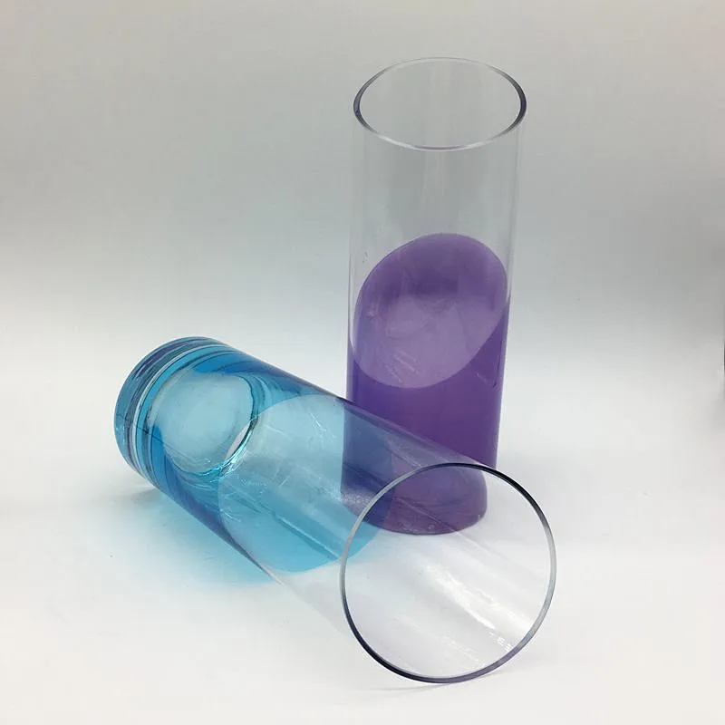 colored straight shape classical   slant glass vase