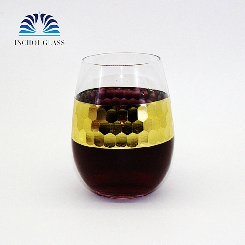 Honeycomb pattern glasses Luxury Wedding Gold Foil crystal Wine Glass cup,crystal drink Glass