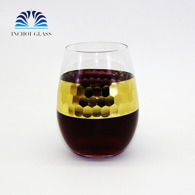 Honeycomb pattern glasses Luxury Wedding Gold Foil crystal Wine Glass cup,crystal drink Glass