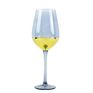 2019 Factory Direct Sale Golden Gold Bar Bule Colored Crystal Wine Glassware