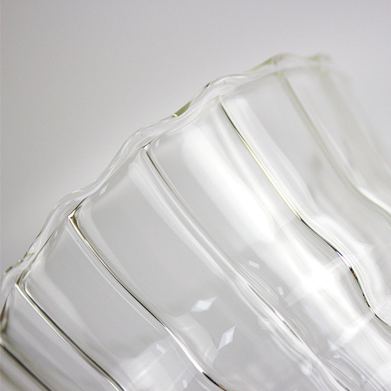Crystal wine glass Horizontal Grain Vertical Stripes Double Wall Fruit Juice Beer Tea Cup Mike Glass