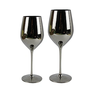 Silver Electroplating Red Wine Glass Cup Set High Quality Lead Free Clear Crystal Wedding Wine Glass