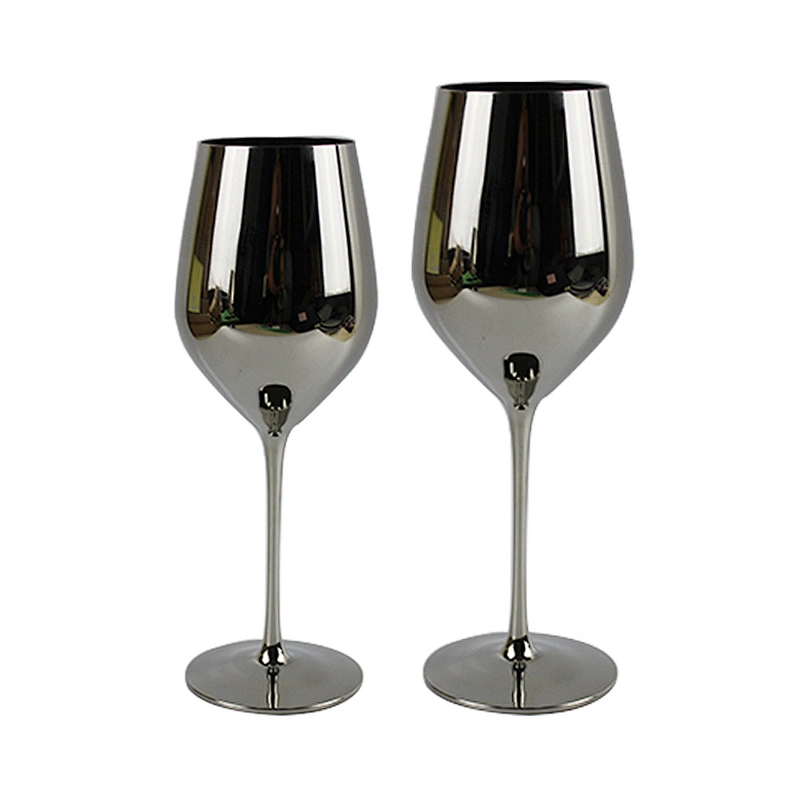 Silver Electroplating Red Wine Glass Cup Set High Quality Lead Free Clear Crystal Wedding Wine Glass