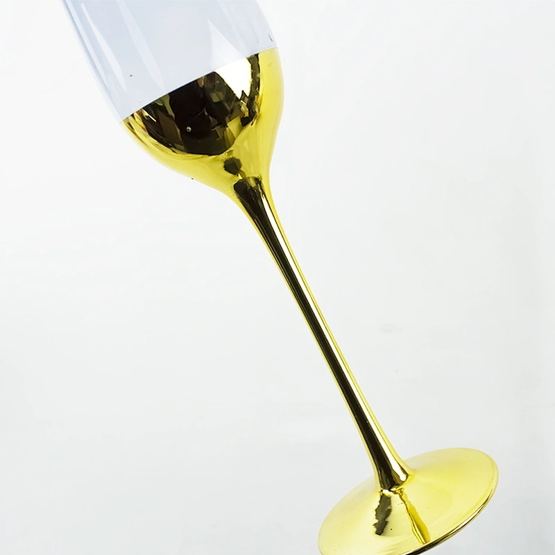 2019 Amazon Gold Foil Golden bule Crystal Champagne Wine Glass