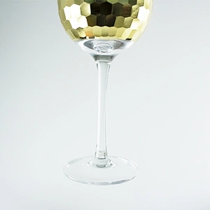 2019 New Design Honeycomb Golden Goblet Red Wine Glass