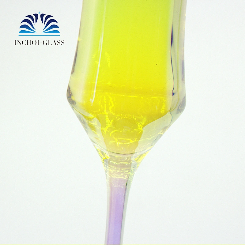 Rainbow Color Plating Color 200ml Transparent Crystal Champagne Glass