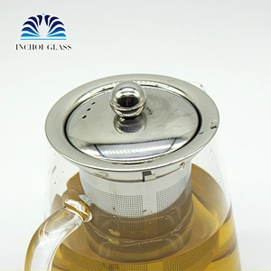 1000ml 33 ounce borosilicate glass teapot sets with stainless steel infuser & lid