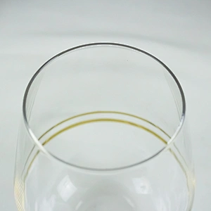High-grade Golden Decal Stripe Liquor Transparent Crystal Red Beer Glass Cup