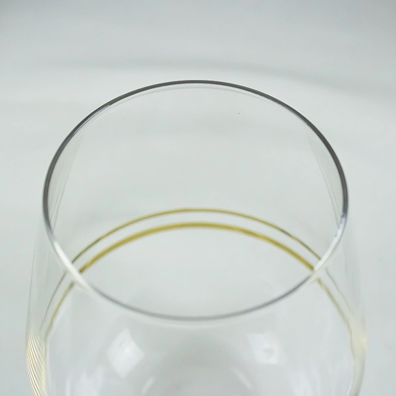 High-grade Golden Decal Stripe Liquor Transparent Crystal Red Beer Glass Cup