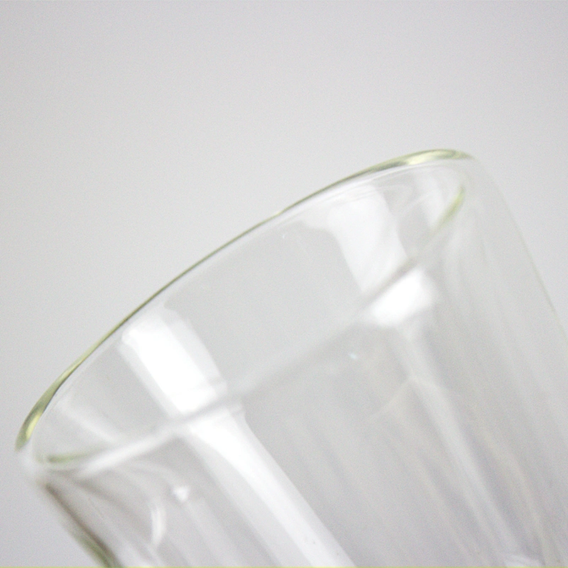 Double Deck Clear Crystal Glass With Handle Coffee Mug Tea Cup