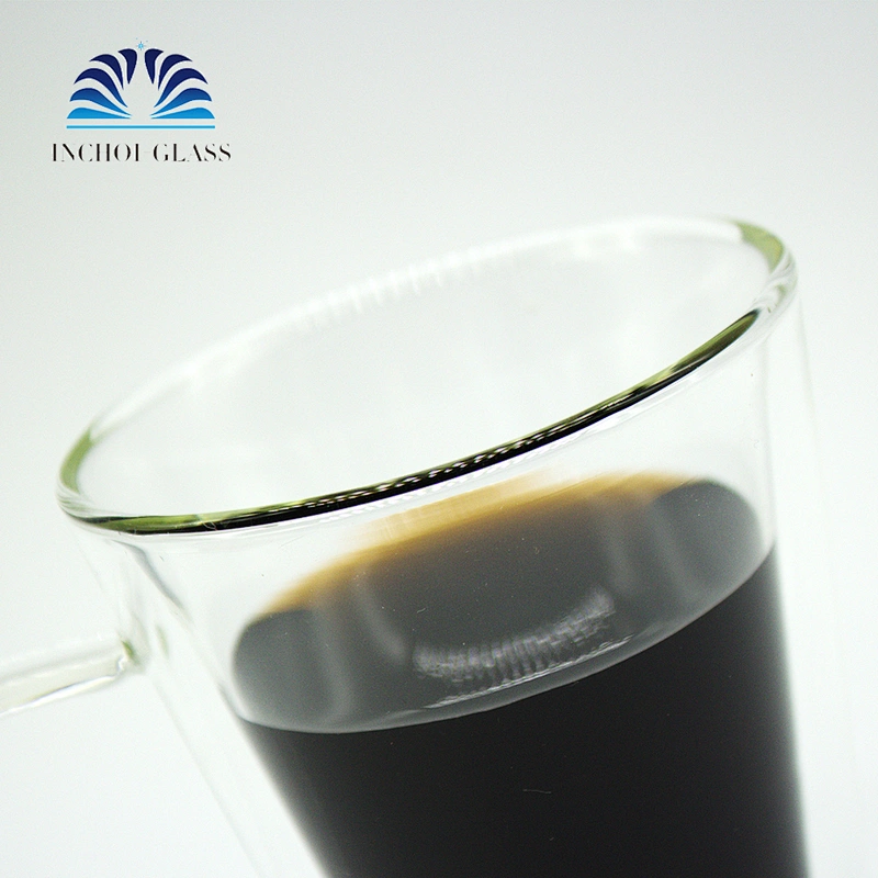 INCHOI Coffee or tea mugs Double wall Glassware 12 ozbellagio tumbler with handle glass cup