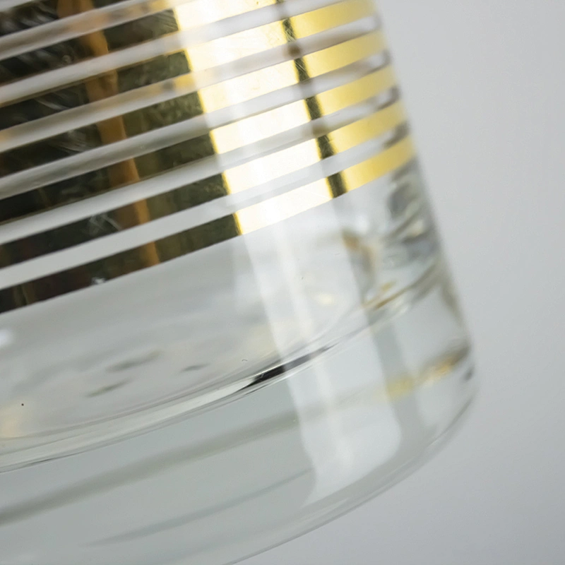 Drinking Water Electroplated Golden stripe Wine  Glass Cup For Dinner