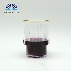 400ml Lead-free High-grade Household Vertical Stripes Phnom Penh Whiskey Wine Glass