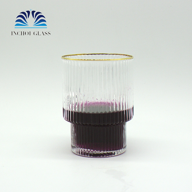 400ml Lead-free High-grade Household Vertical Stripes Phnom Penh Whiskey Wine Glass