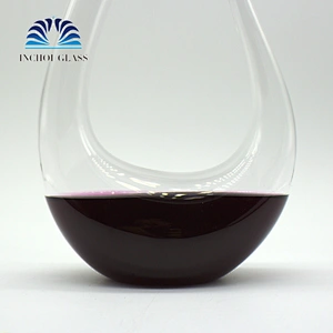 500ml 100% Hand Blown Lead-free U Swan Shape Wine Glass Decanter for Wedding