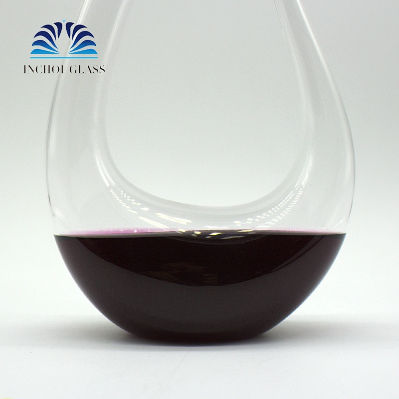 500ml 100% Hand Blown Lead-free U Swan Shape Wine Glass Decanter for Wedding