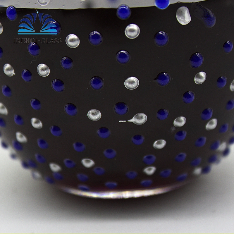High Quality Clear Blue Spots Red wine Glass Beer Glass