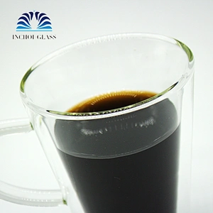 INCHOI Coffee or tea mugs Double wall Glassware 12 ozbellagio tumbler with handle glass cup