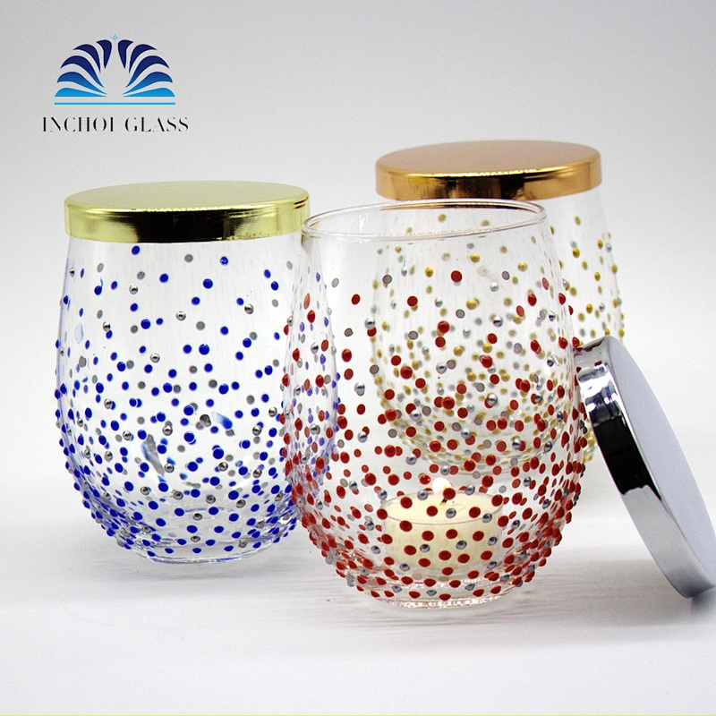 Nice Color spots Decorating Candle Holder Sets With Lid