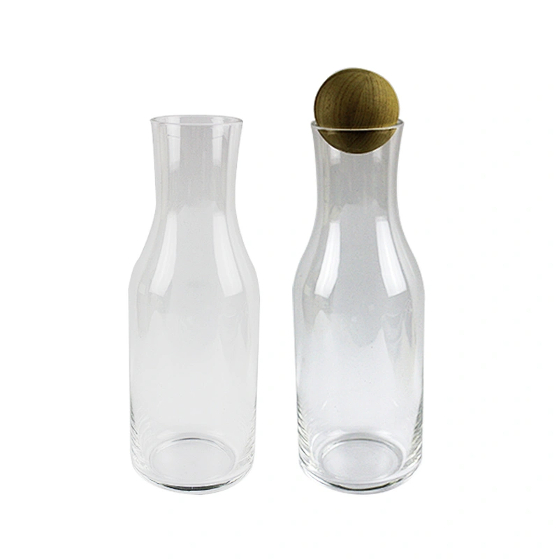 Manual lead-free Crystal The Kettle With Wood Pellets Lid/Glass Beverage Bottle/Glass Wine Bottle