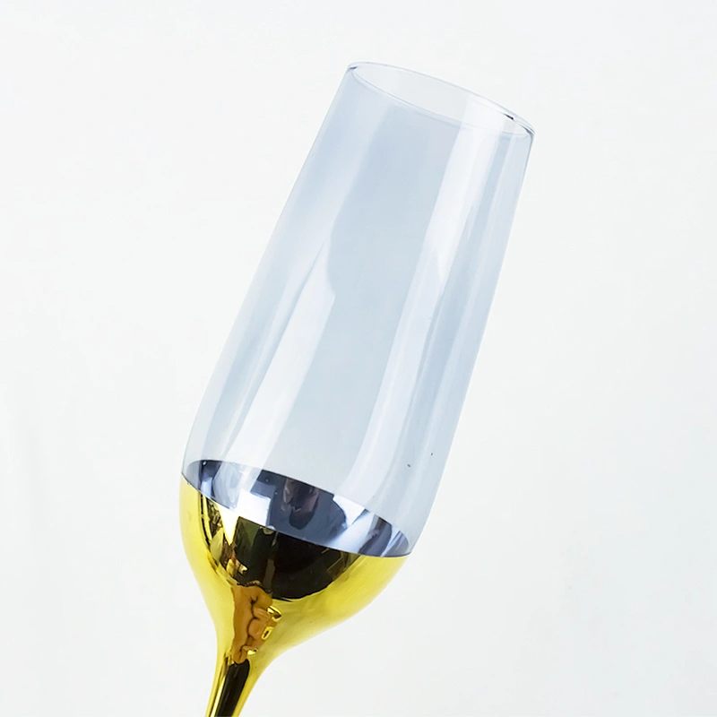 2019 Amazon Gold Foil Golden bule Crystal Champagne Wine Glass