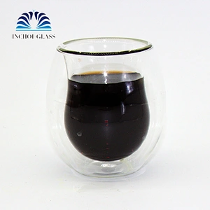 latte cups double walled coffee glass clear thermo insulated stackable mug/double wall beer glass
