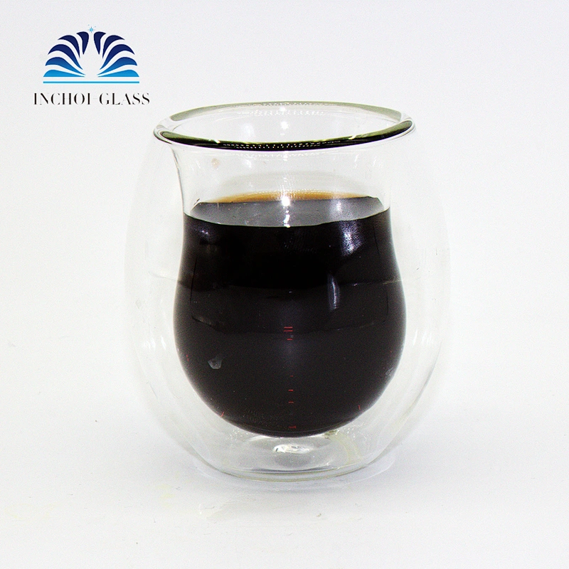 latte cups double walled coffee glass clear thermo insulated stackable mug/double wall beer glass