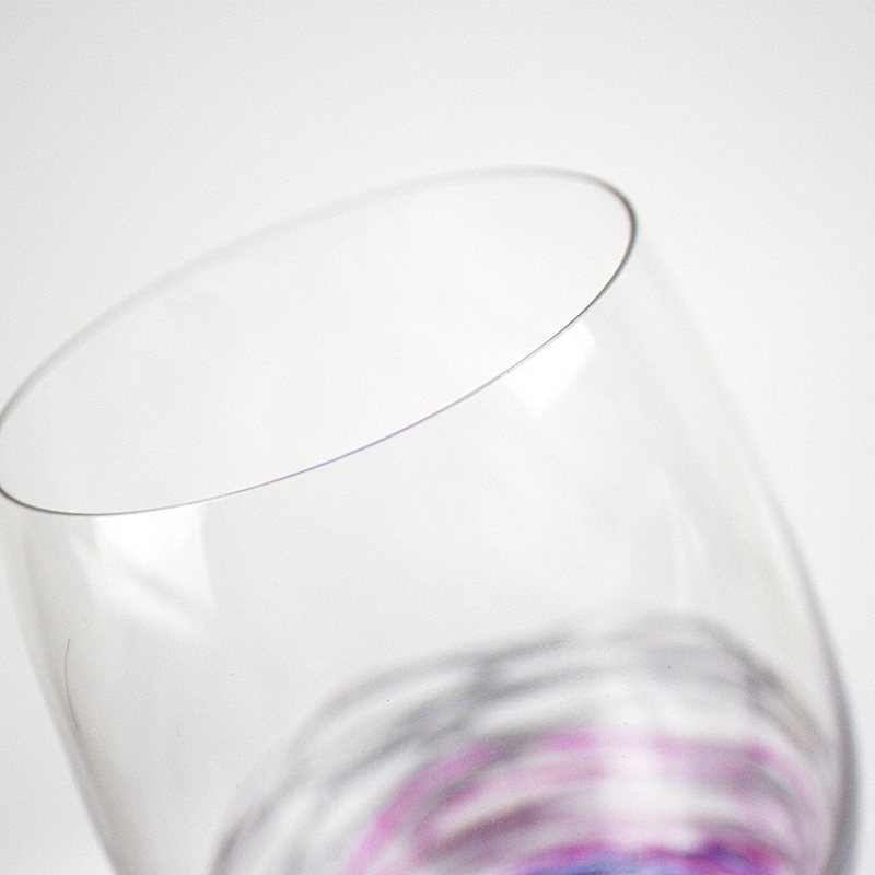 Art and New Design Purple Horizontal Stripe Color Glass Goblet