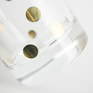 205ml Gold Decal Dots Decoration Whisky Glass Cup