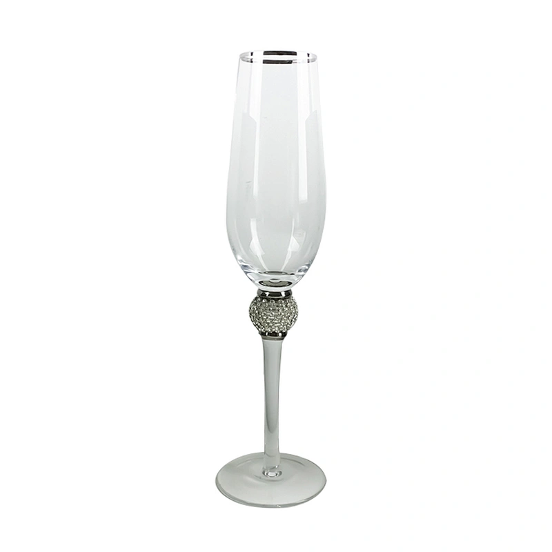Diamond champagne Phnom penh Silver edge glass/wedding wine glass