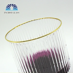 400ml Lead-free High-grade Household Vertical Stripes Phnom Penh Whiskey Wine Glass