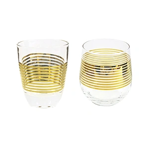 Hotel Bar Golden Creative Design Horizontal Stripes Drink Wine Glass