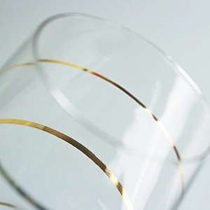 Logo Custom Handmade Hammered Eye Grain Golden Rim Glass Cup Lead-free Crystal whisky glass Drinking Glass
